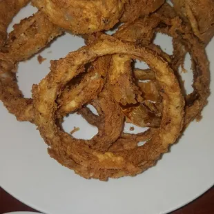 Big old onion rings at Stables. Served with Chipotle Mayonnaise for dipping.