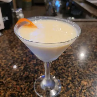 Orange Creamsicle Martini...it's like an Orange Julius with an over 21 kick. Delish!