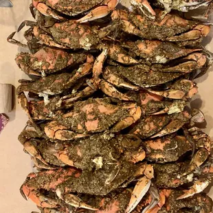 a pile of crabs