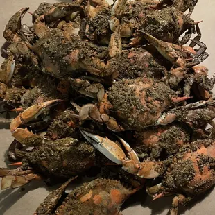 Steamed Crabs with Old Bay seasoning