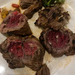 Raw steak tips