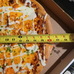 16 1/2" pizza being sold as 18".