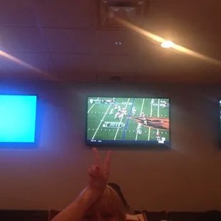 Lots of TV's and monitors at this restaurant