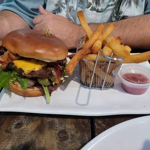 The burger was good, , &apos;other than the weeds&apos; according to my DH