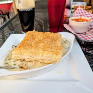 Chicken pot pie with a Guinness