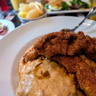 Maple Buffalo Fried Chicken with Biscuits and Gravy
