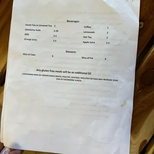 Menu - September 2023