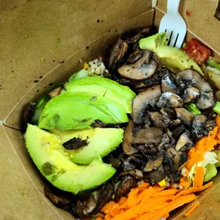 Bella Wrap Made as a salad with avocado