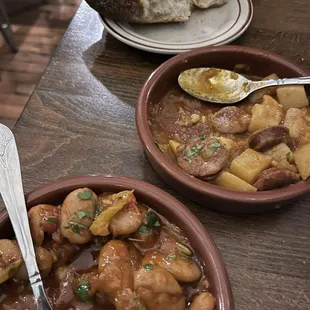 Gigante beans and potatoes with chorizo