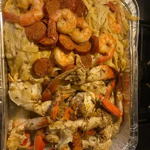 This is the seafood pasta, and it is the best hands down!