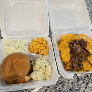 two containers of food