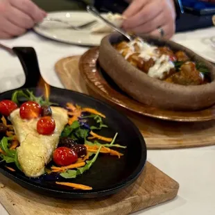 Saganaki cheese and beef casserole