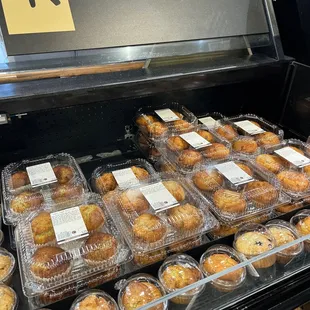 a display of baked goods
