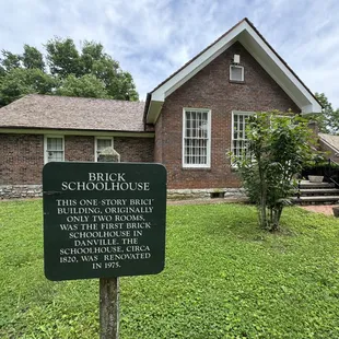 Brick schoolhouse in May 2024