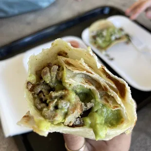 Inside the carne asada burrito