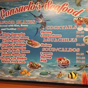 Our new seafood menu!
