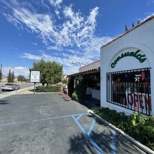 the front of the restaurant