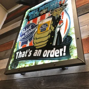 a sign that says that's an order