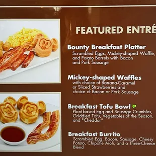 Menu- we got Bounty Breakfast Platter - Peanut/Tree Nut Allergy-Friendly and it was eh.  Wouldn't get again.