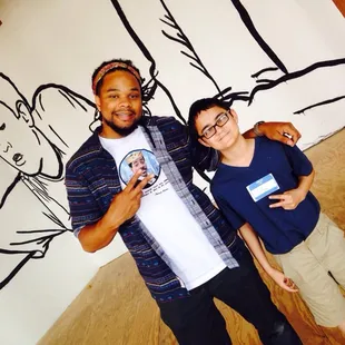 Brandan and John kick it during the workshop...