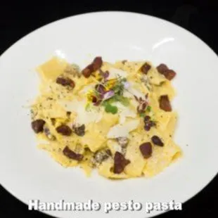 Handmade pasta with carbonara