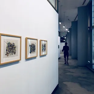 The Paul Levitt exhibit goes down this hallway