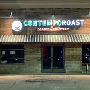 All lit up at night