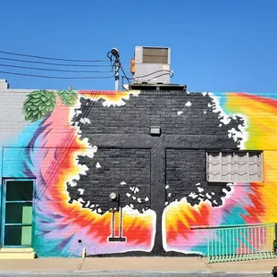The Sideview has a mural of a tree and such.