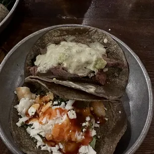 Shrimp cilantro and Milwalke tacos