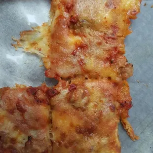 a half eaten pizza