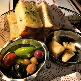 Bread, Olives, Cheese