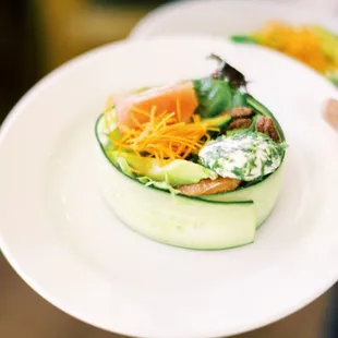 Salad in cucumber belt! Everyone loved the salad! PC: dittophotography
