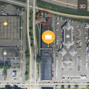 Their parking lot and entrance is off Stinson. GPS will probably direct you to their back alley.
