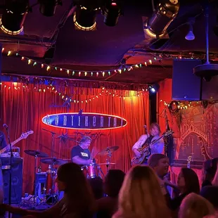 a band playing on stage