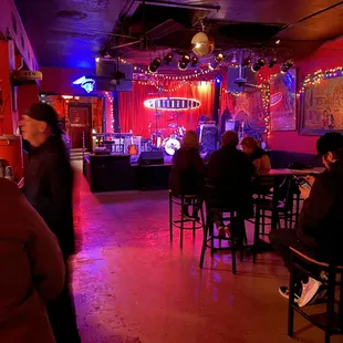 a band playing on stage