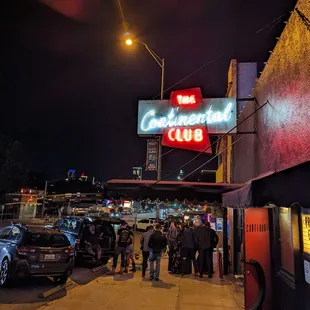 the entrance to the continental club