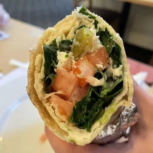 Inside of the spinach pita. Yummy!!!!
