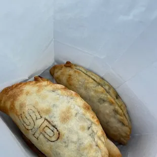 Hot empanadas on the way to my home
