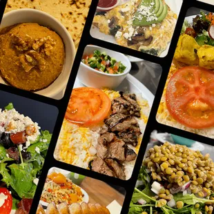 a variety of food items