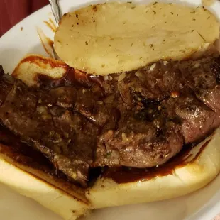 Athenian Style Skirt Steak Sandwich