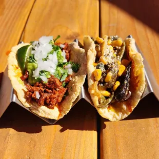 Adobada Taco and Rajas Taco