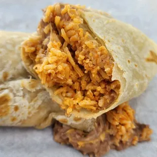 Bean, Cheese, and Rice Burrito