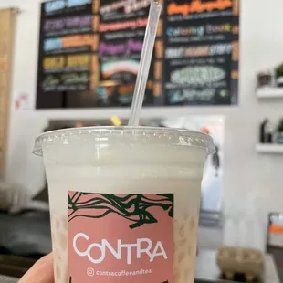 Hawaiin sunrise - super good and refreshing. Hip modern place.