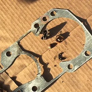 bits and pieces of bearings &amp; bearing case from the gimbal bearing