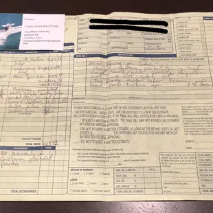 my undated receipt from my service from 7/2016 I have bank statements and pictures that prove (timestamps) when it serviced by CCBW