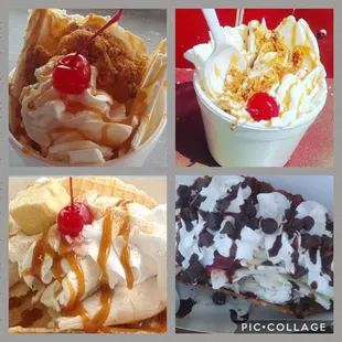 a variety of icecream