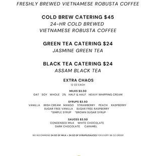 In-Depth Catering Menu