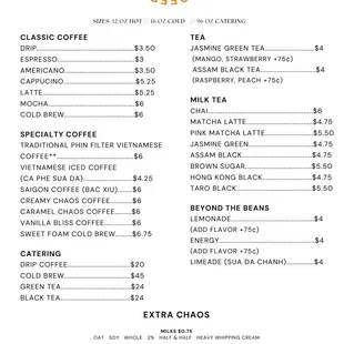 Store Menu