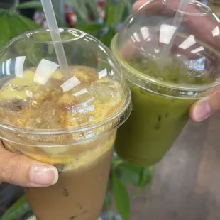 Vietnamese Egg Coffee and Thai Green Tea