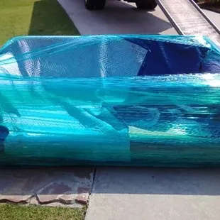 Furniture was properly wrapped and protected before put in storage. My wife was happy, so I am definitely happy.